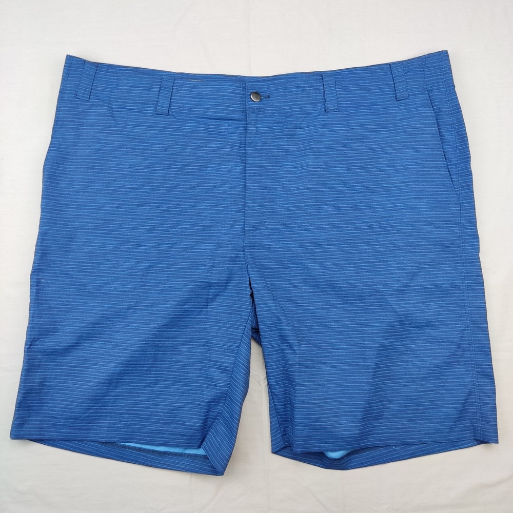 Callaway Golf Shorts Mens 44 Blue Micro Stripe‎ Performance Stretch Flat Front